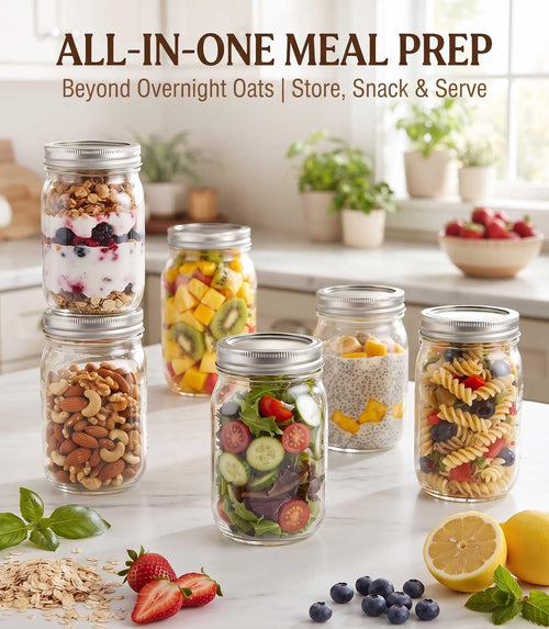 16 oz 8 Pack Clear Glass Jars D315301