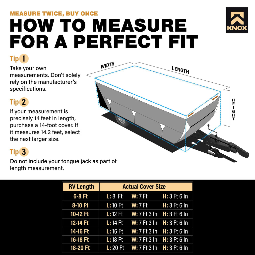 Anti-Tear 7 Layer APEX Fabric Folding Camper Cover 14-16 ft X2969