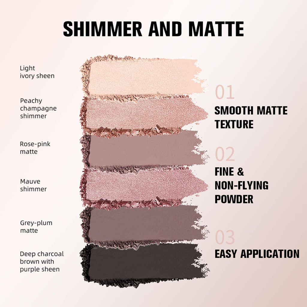 Mini 6 Color Matte & Shimmer Eyeshadow Palette S66607