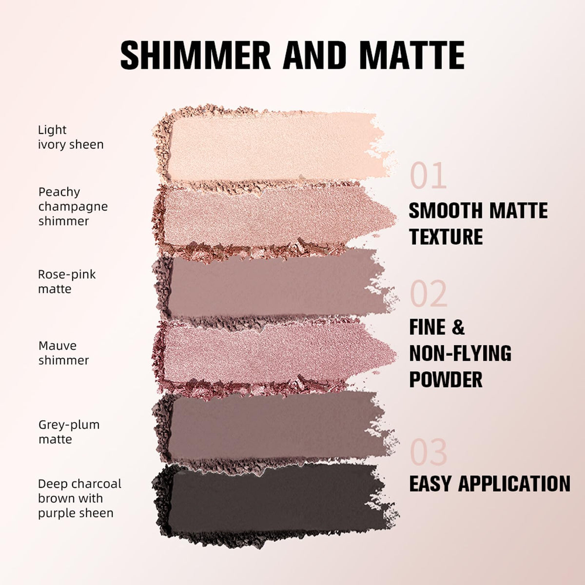 Mini 6 Color Matte & Shimmer Eyeshadow Palette S66607