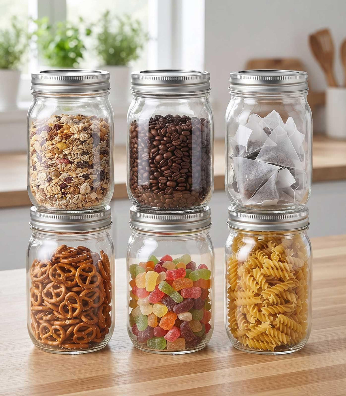 16 oz 8 Pack Clear Glass Jars D315301