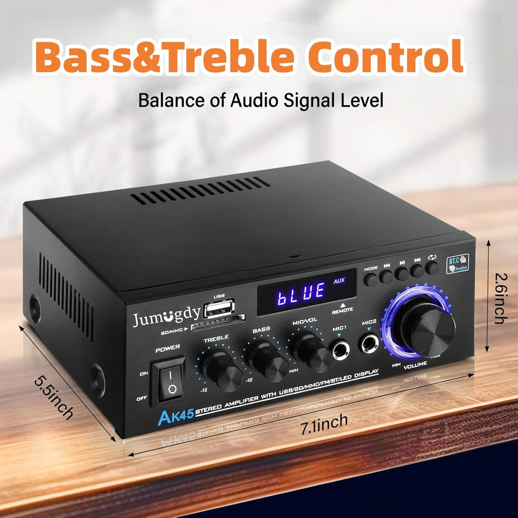 800W 2 Channel Bluetooth Power Amplifier U85631