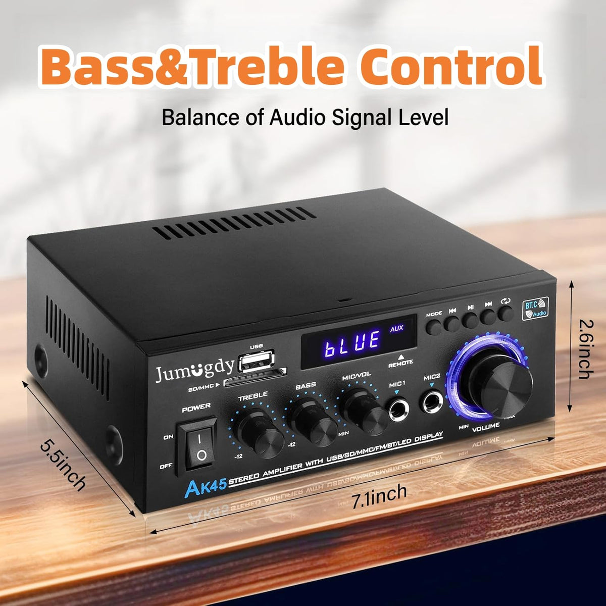 800W 2 Channel Bluetooth Power Amplifier U85631