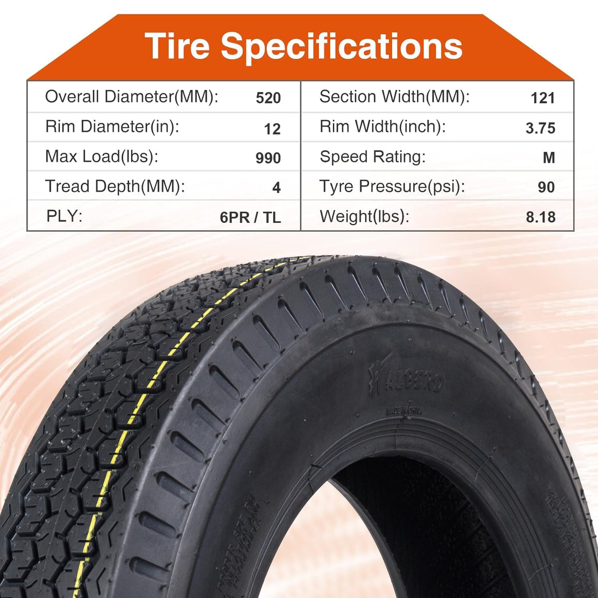 12 Trailer Tires Set of 2 K51814