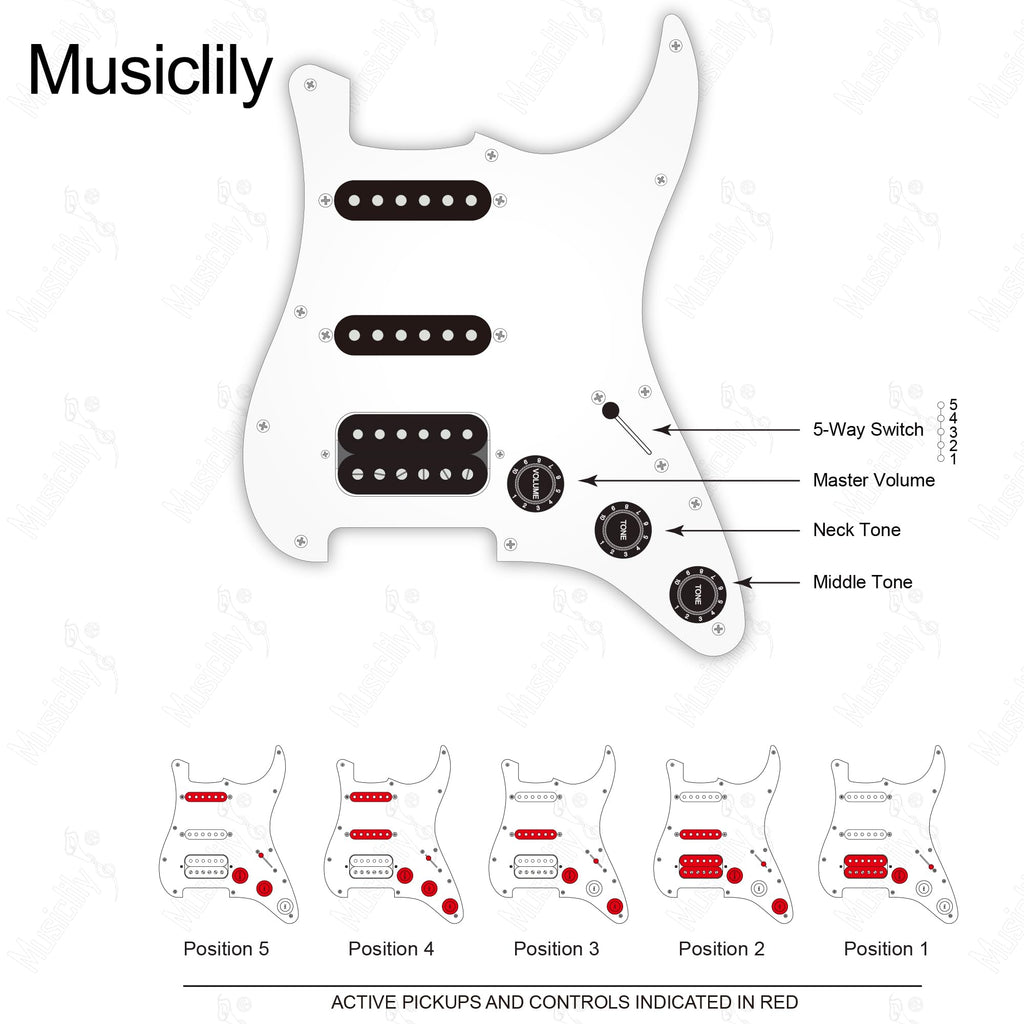 Black Pre-wired HSS Pickguard Set I468869