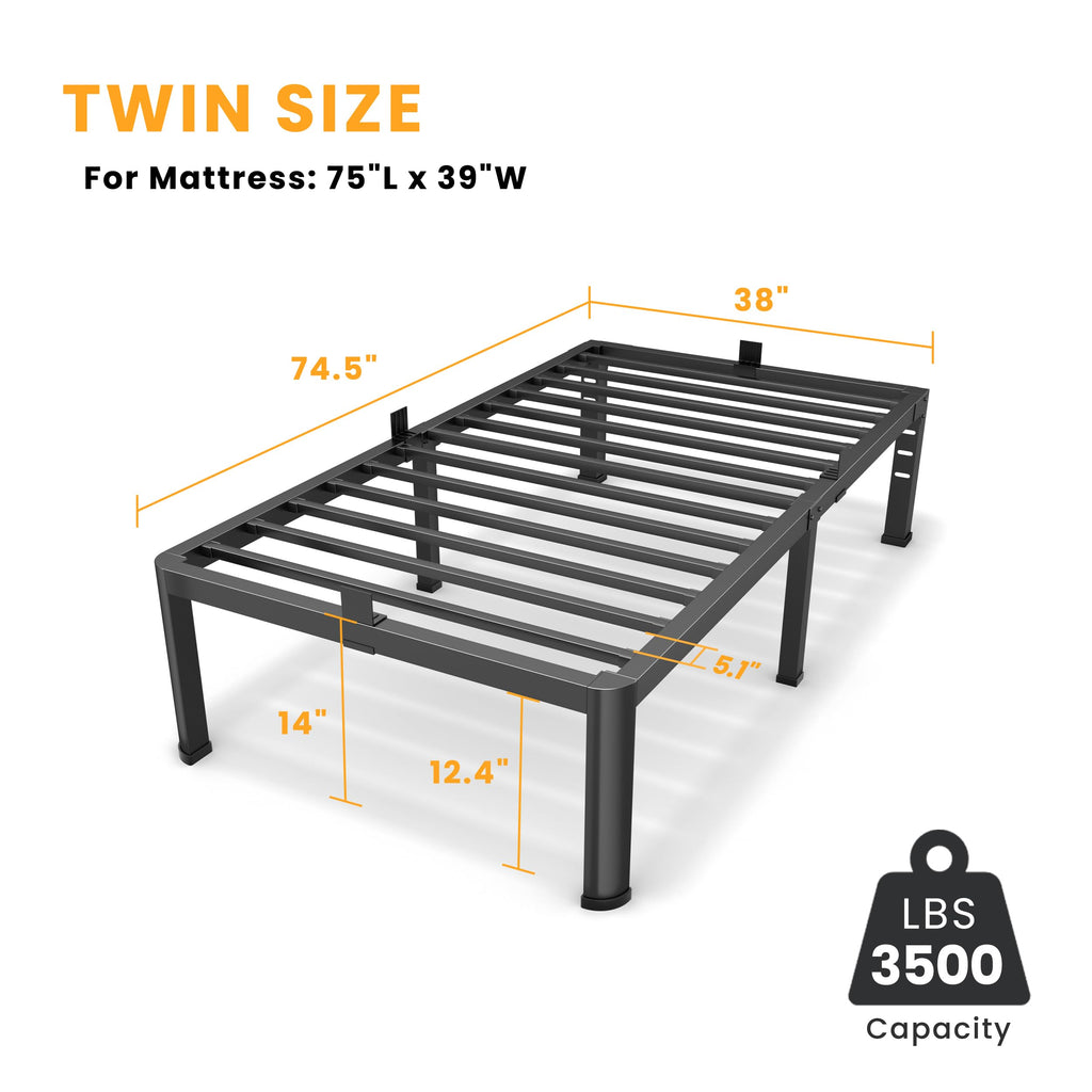 14 Inch Twin Metal Bed Frame O267