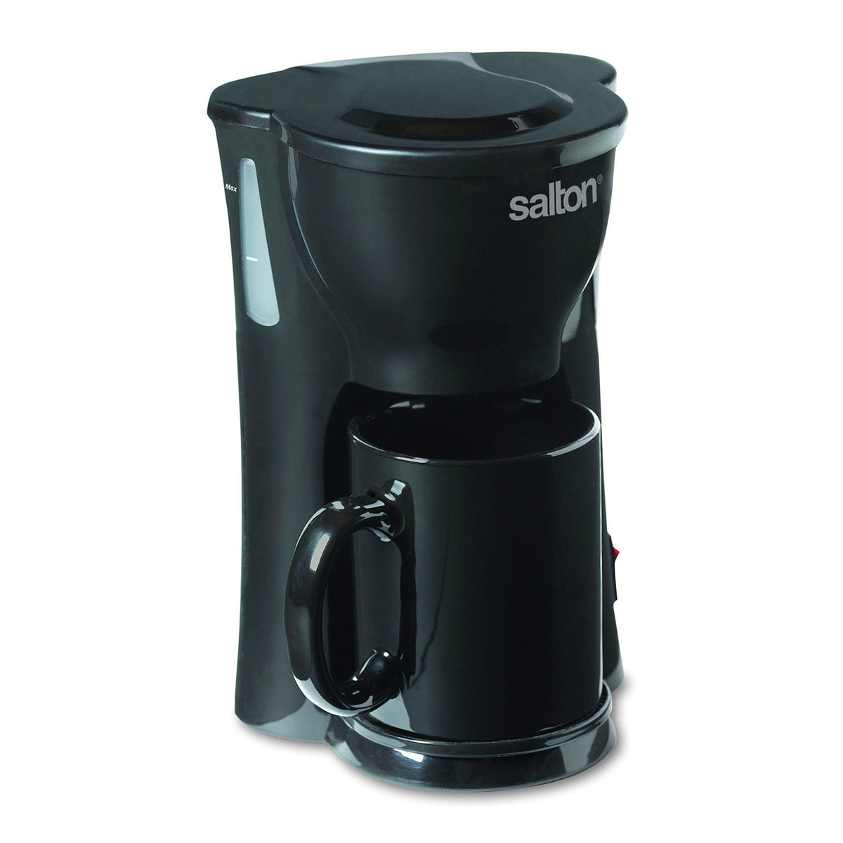 1 Cup Black Mini Drip Coffee Maker with Reusable Mesh Filter T871