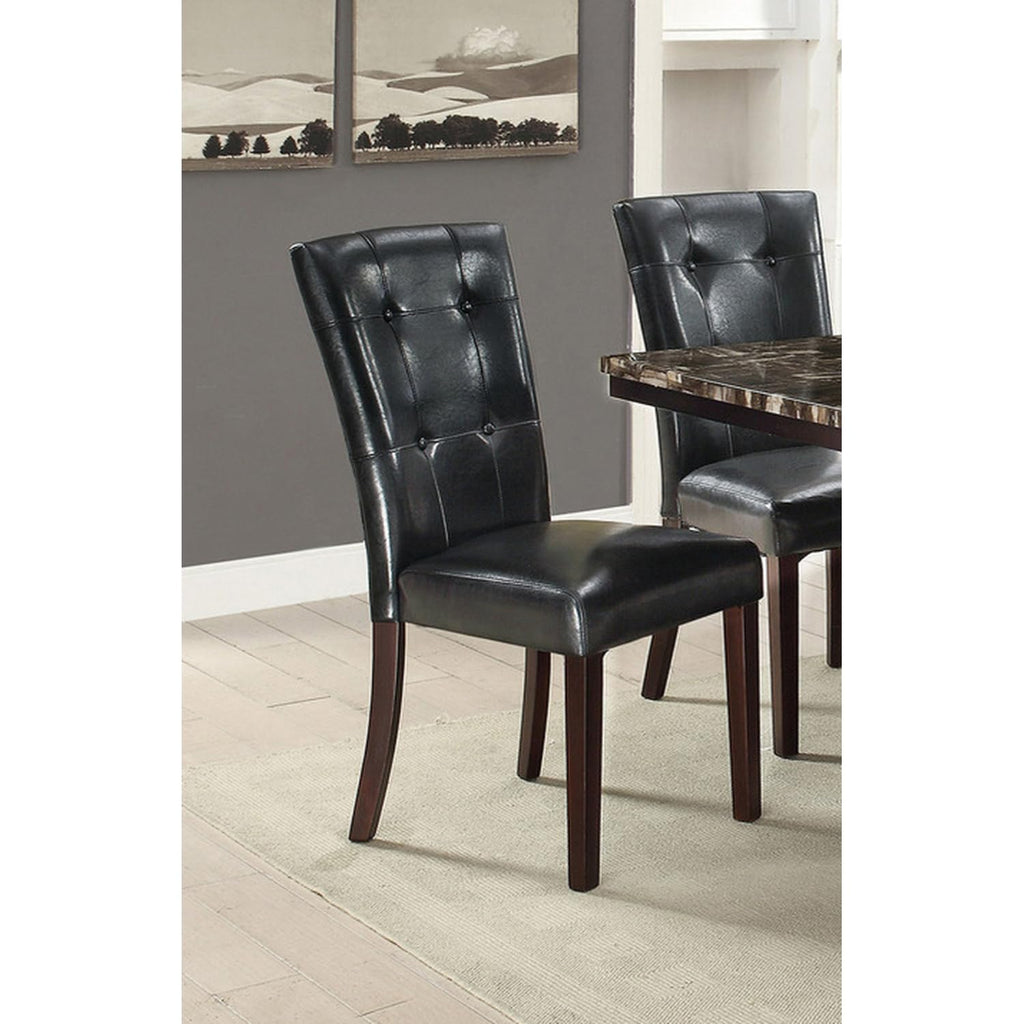 Black Faux Leather Dining Chairs Set of 2 Y324