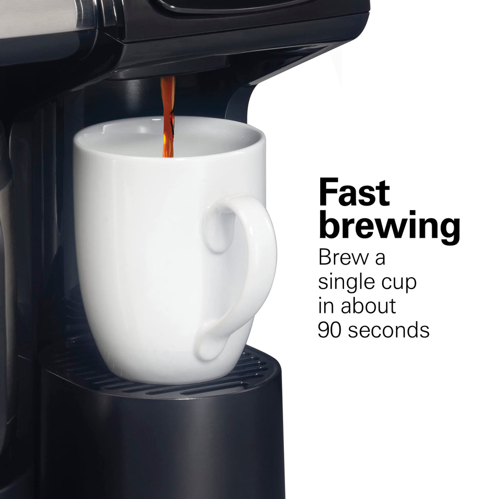 2-Way Coffee Maker with K-Cup Pods or Grounds, Black and Stainless E39147