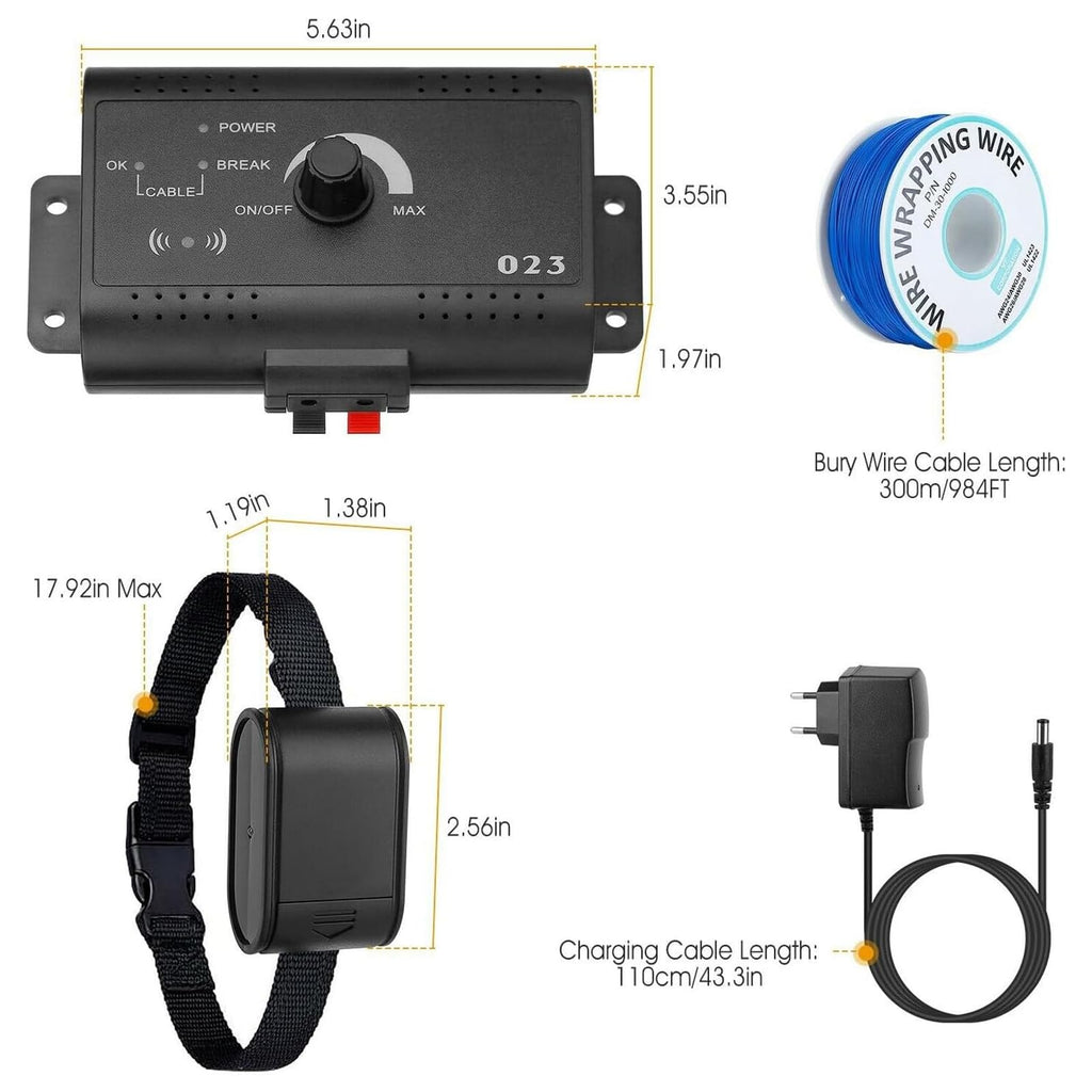 Electric In-ground Dog Fence with Waterproof Collar E7060
