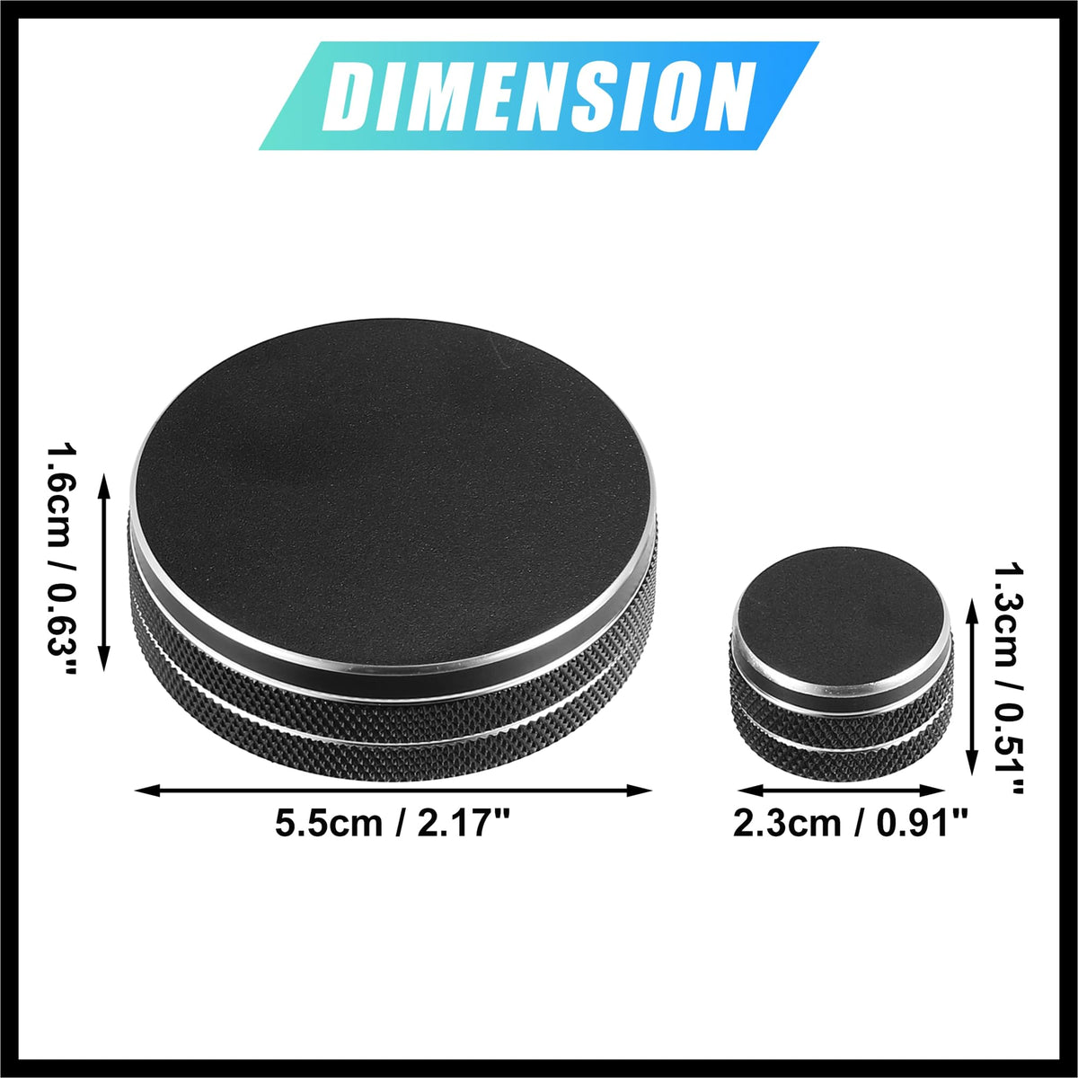 Black Multimedia Volume Knob Caps Decals Stickers Covers F810495