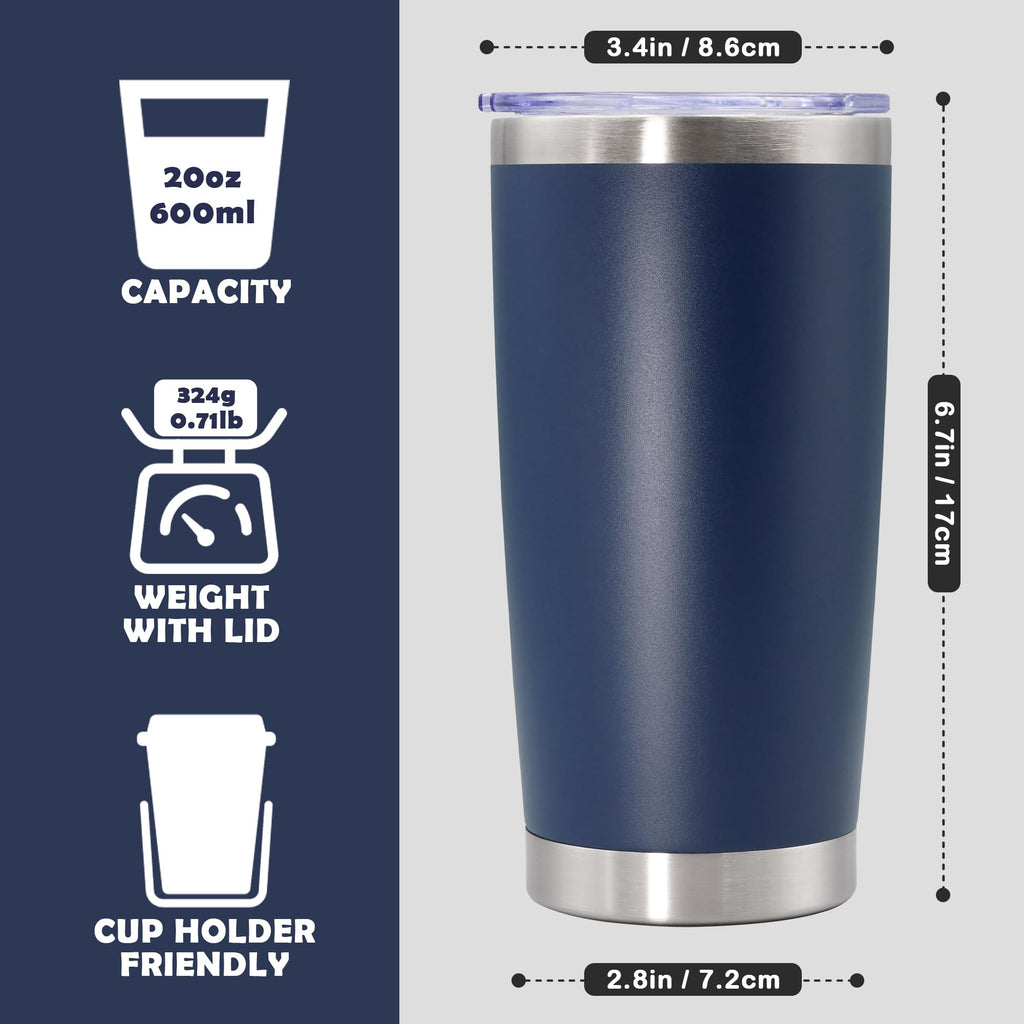 20oz Stainless Steel Tumbler with Lid Navy L137496