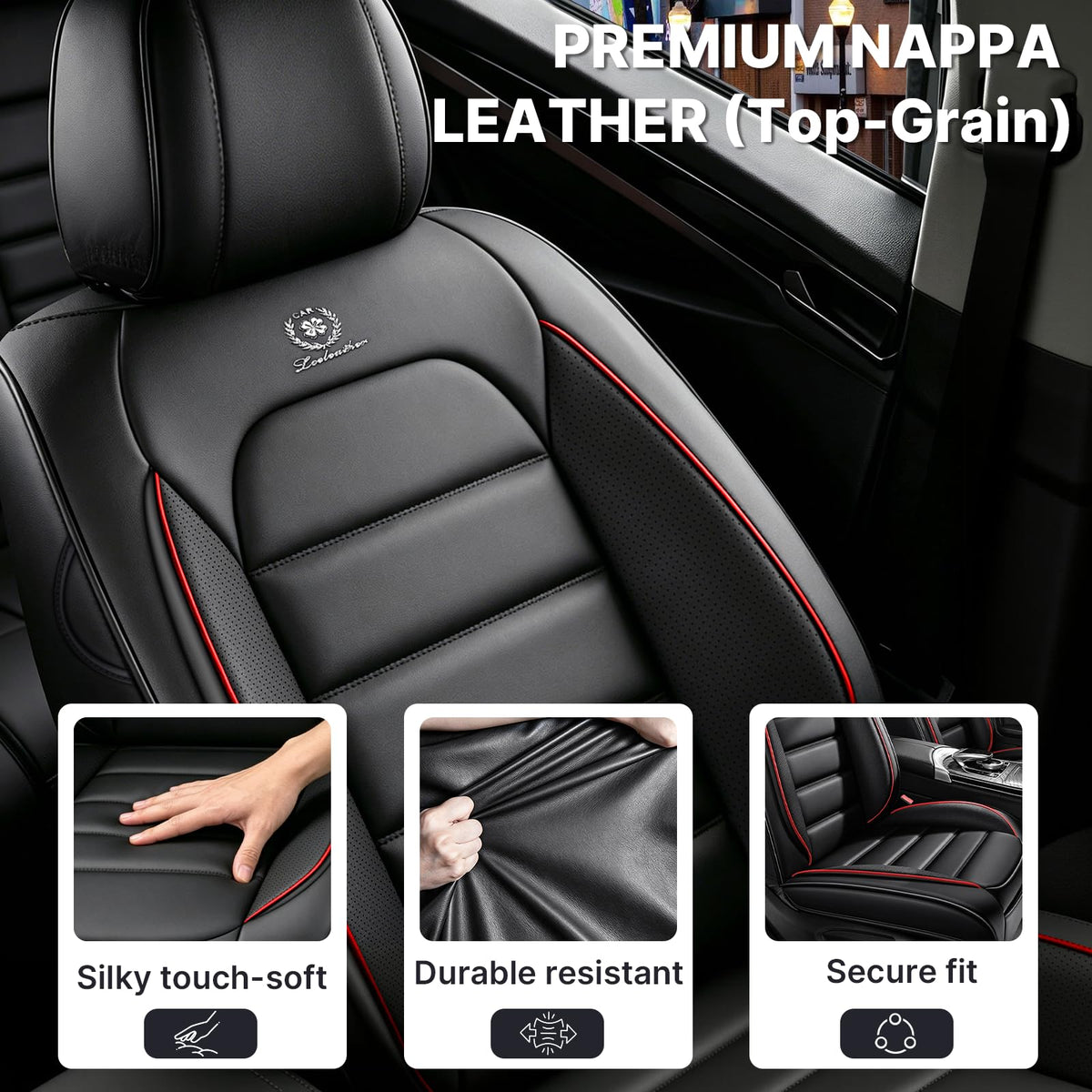 Waterproof Leather Car Seat Covers Set of 5 O813
