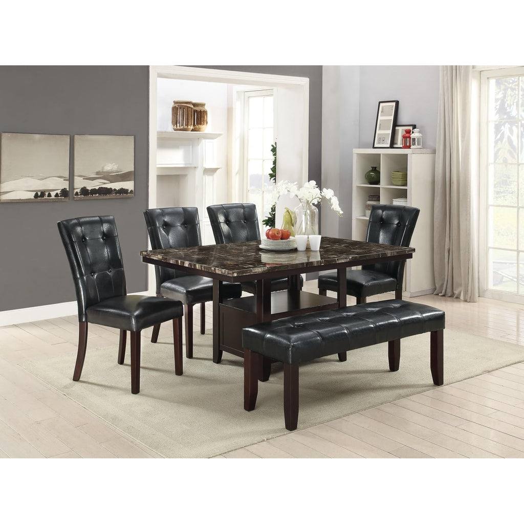 Black Faux Leather Dining Chairs Set of 2 Y324