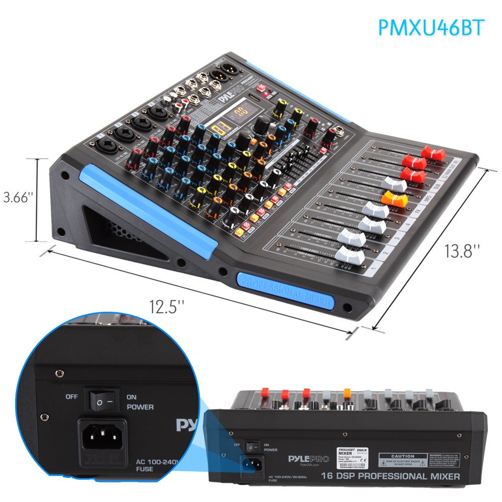 4-Channel Bluetooth Audio Mixer with USB and XLR U296768