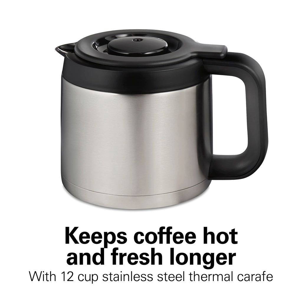 2-Way Coffee Maker with K-Cup Pods or Grounds, Black and Stainless E39147