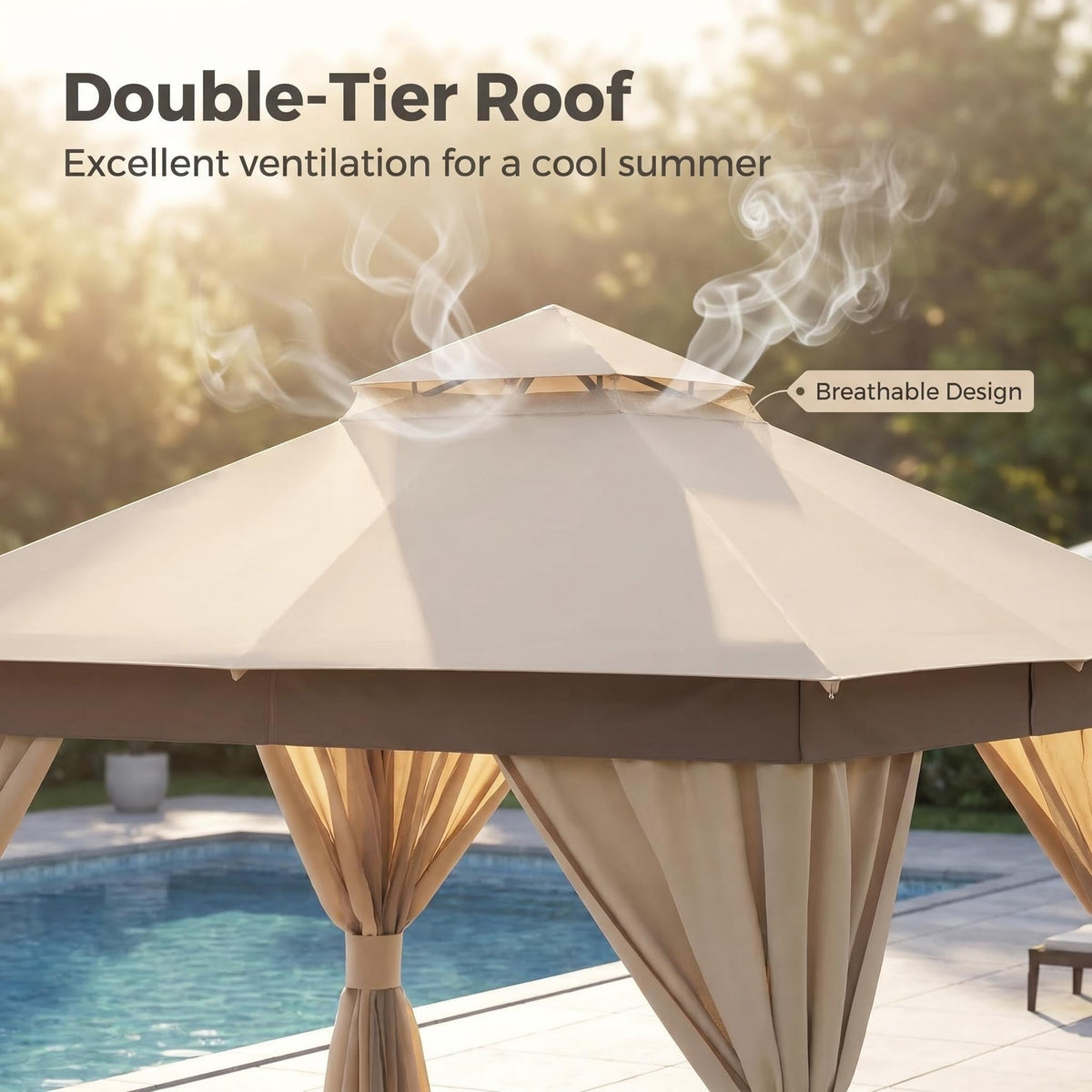 12x12 Metal Frame Gazebo Canopy Tent C2696