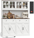 White Pantry Cabinet with Charging Station M54493