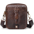 Small Crocodile Embossed Genuine Leather Crossbody Bag W2848