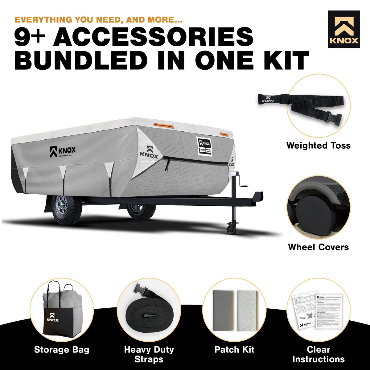 Anti-Tear 7 Layer APEX Fabric Folding Camper Cover 14-16 ft X2969