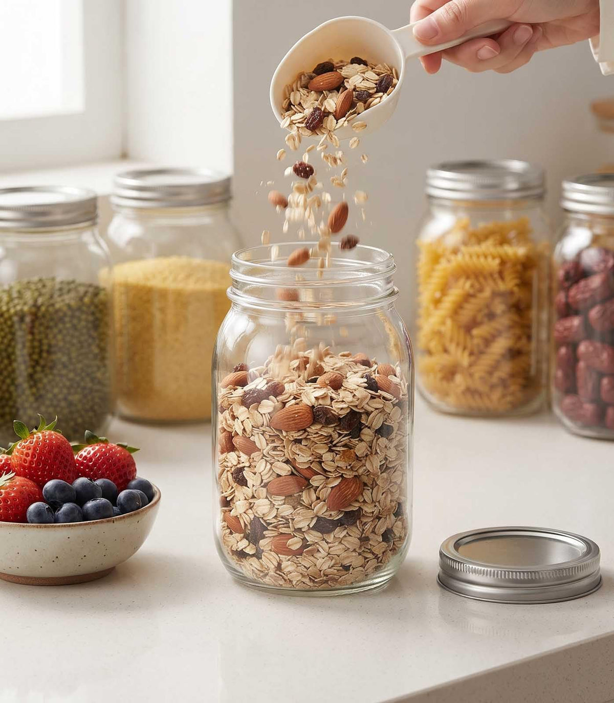 16 oz 8 Pack Clear Glass Jars D315301