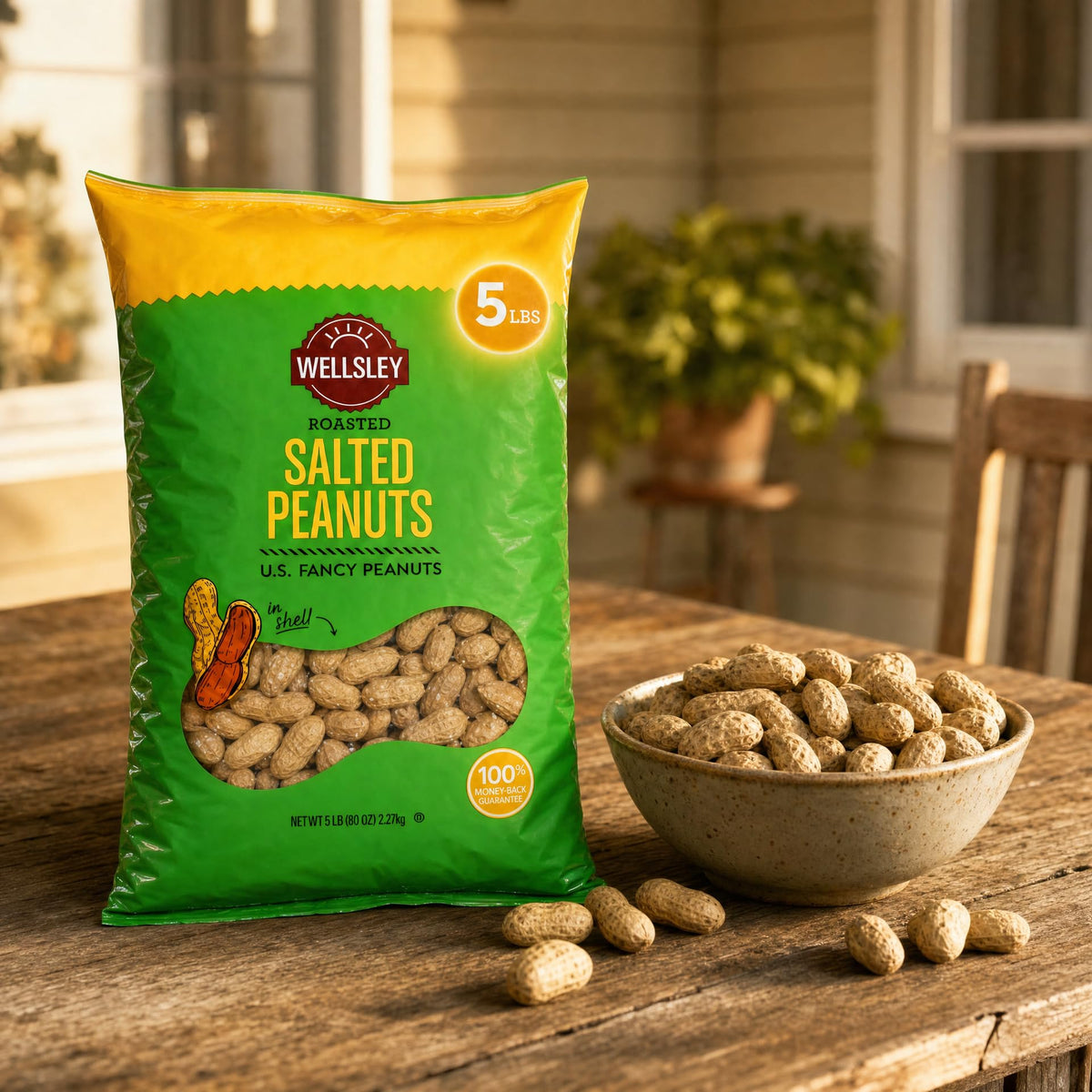 Salted Roasted Peanuts in Shell 5 lb Bag N20505