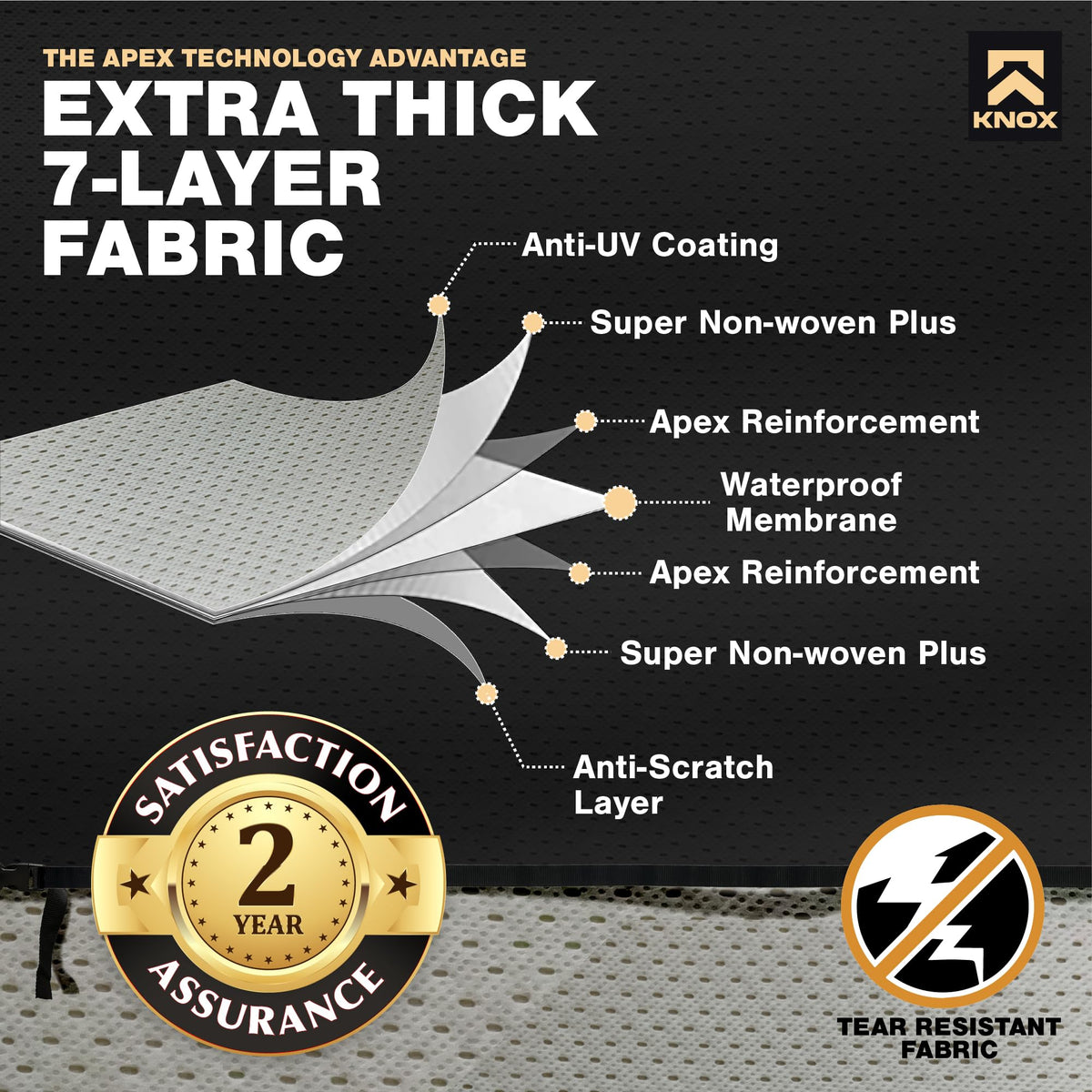 Anti-Tear 7 Layer APEX Fabric Folding Camper Cover 14-16 ft X2969