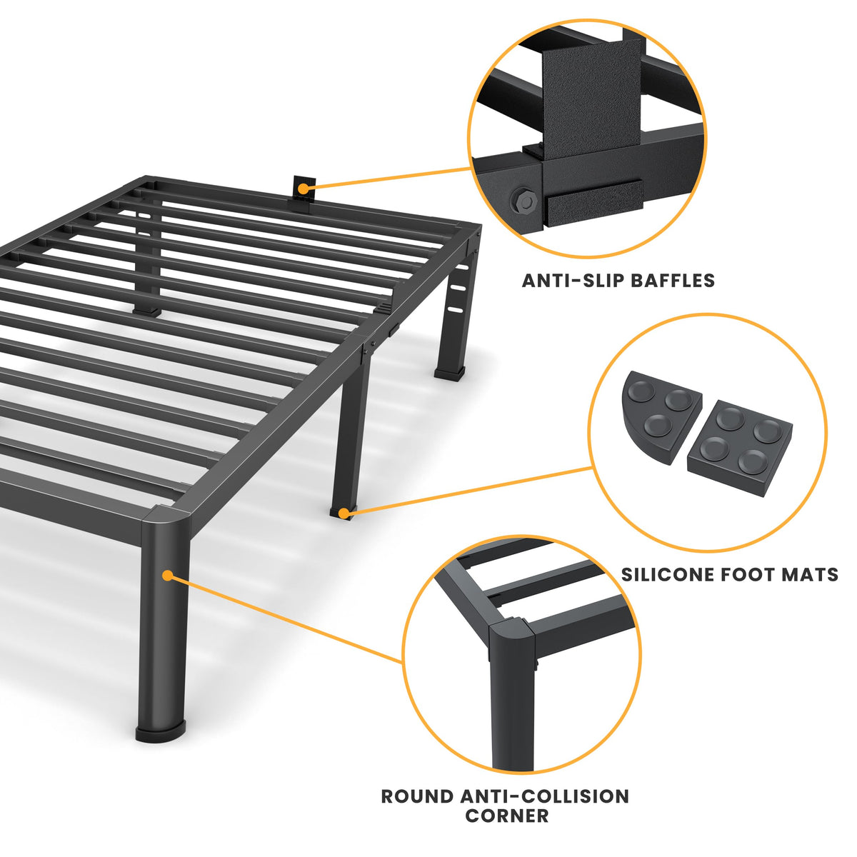 14 Inch Twin Metal Bed Frame O267