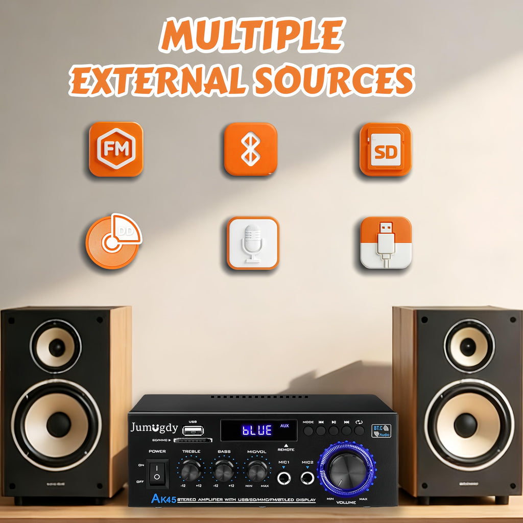800W 2 Channel Bluetooth Power Amplifier U85631