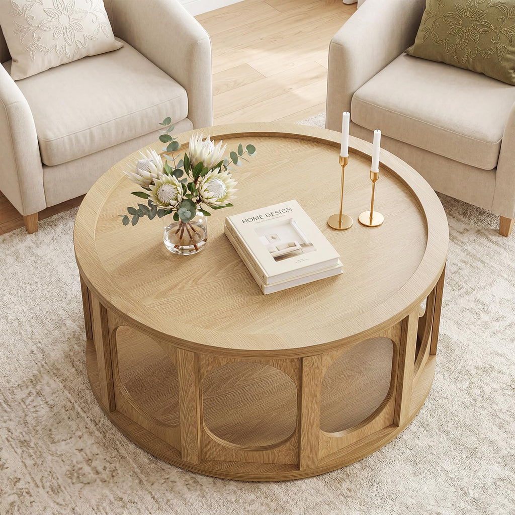Round Coffee Table with Storage I8927