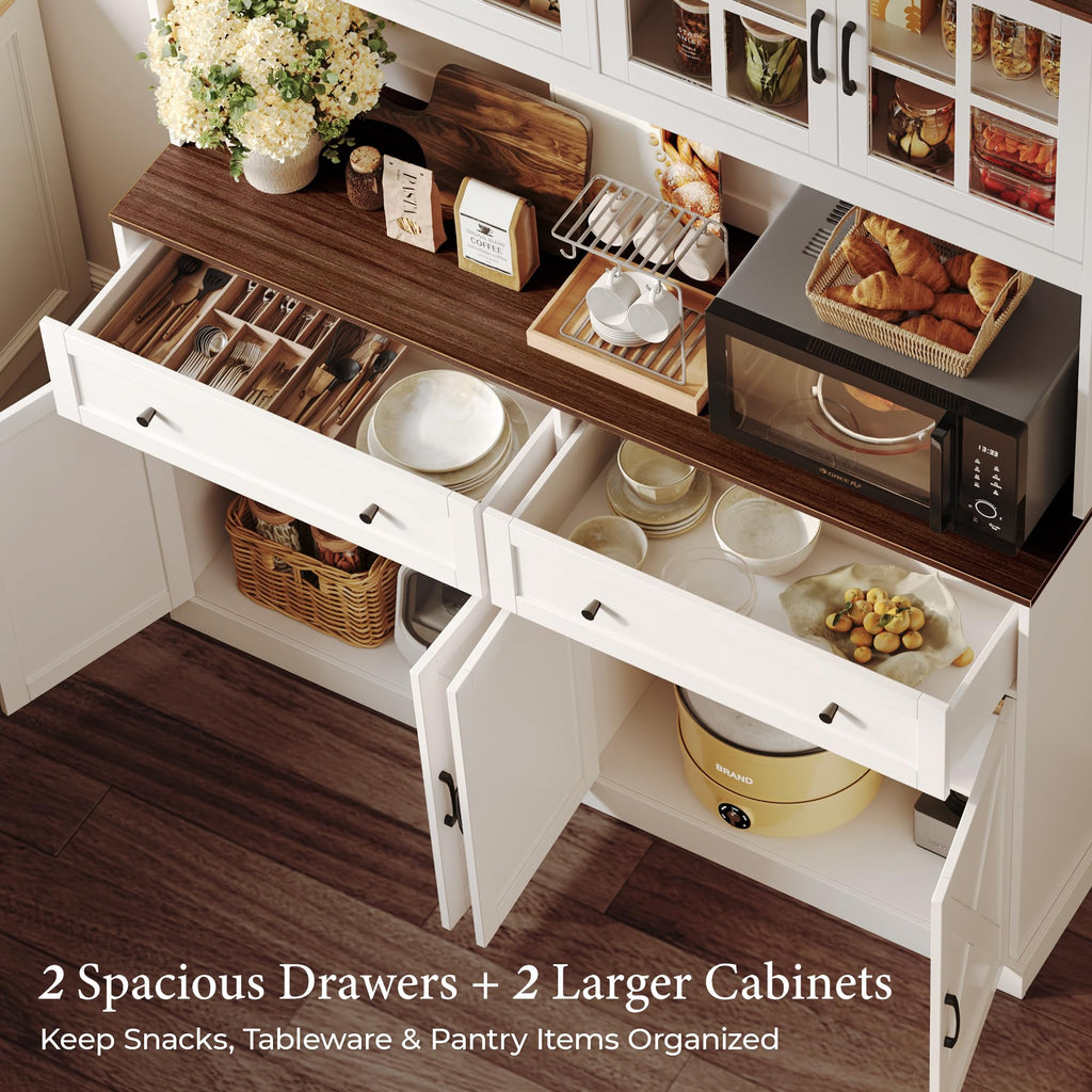White Pantry Cabinet with Charging Station M54493
