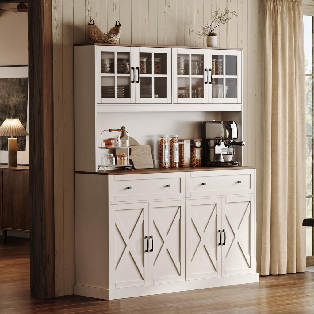 White Pantry Cabinet with Charging Station M54493