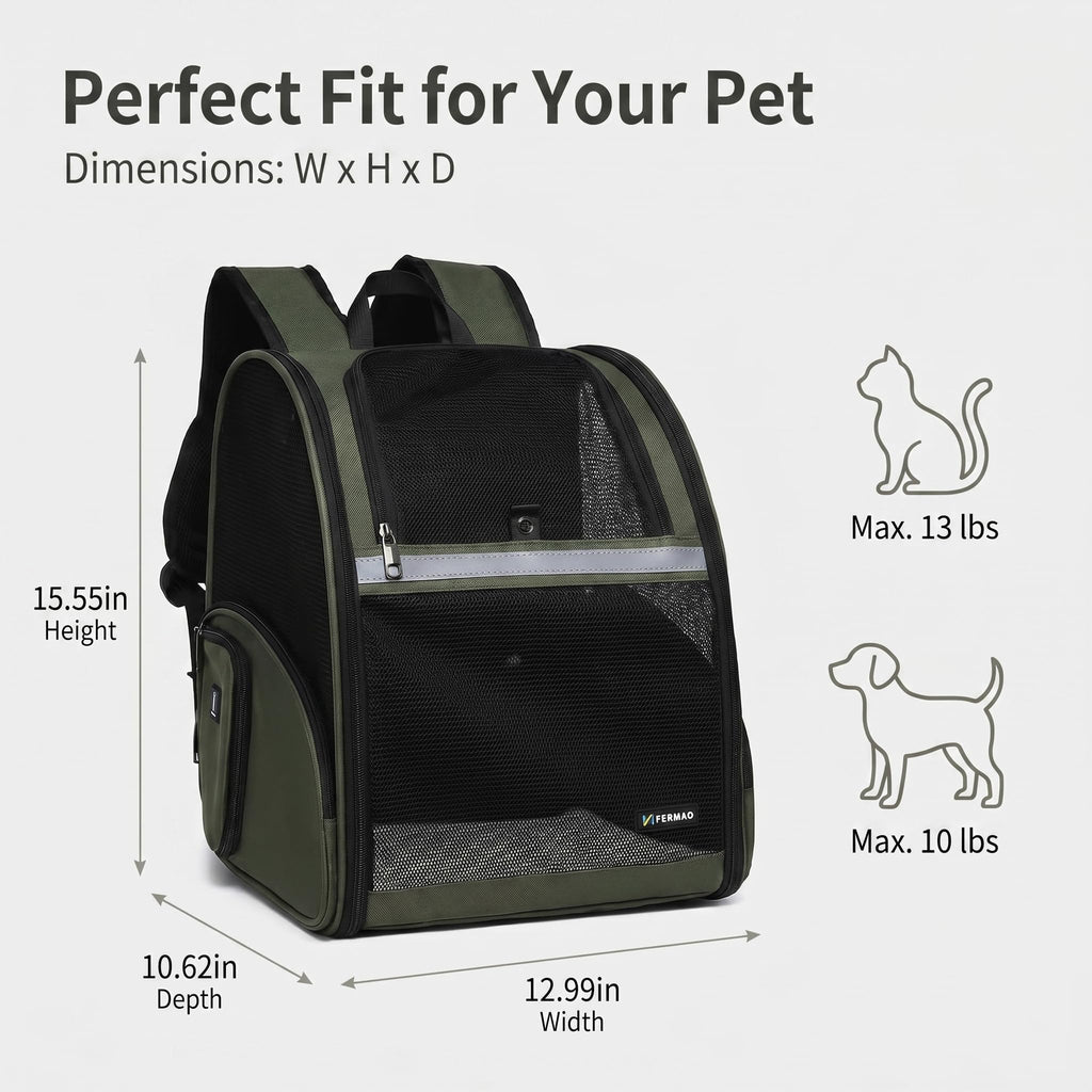 Cat Backpack Carrier Collapsible with Ventilated Mesh Z8975