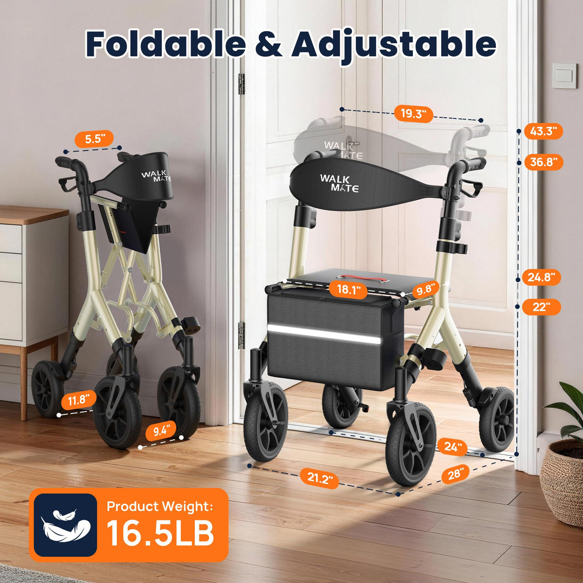 Rollator Walker with Seat V101779