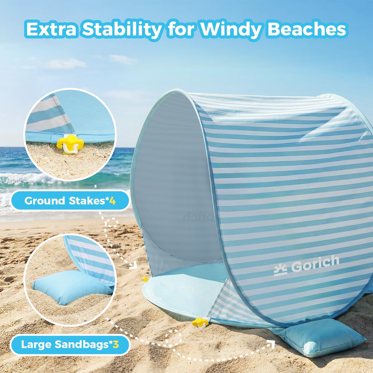 Pop Up Baby Beach Tent with UPF50+ UV Protection F51864
