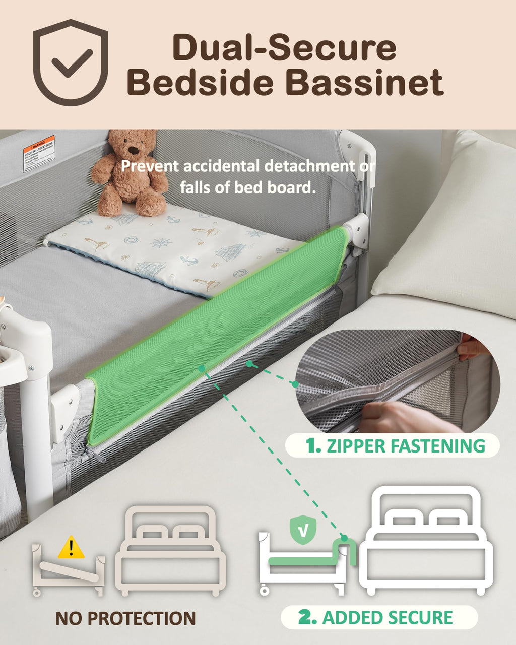 4 in 1 Baby Bassinet Bedside Sleeper J721097