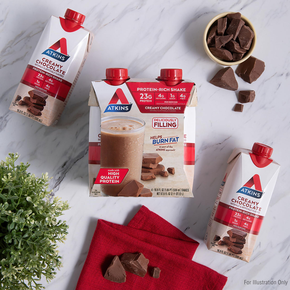 Creamy Chocolate Protein Shake, 23g Protein, 12 Count X808