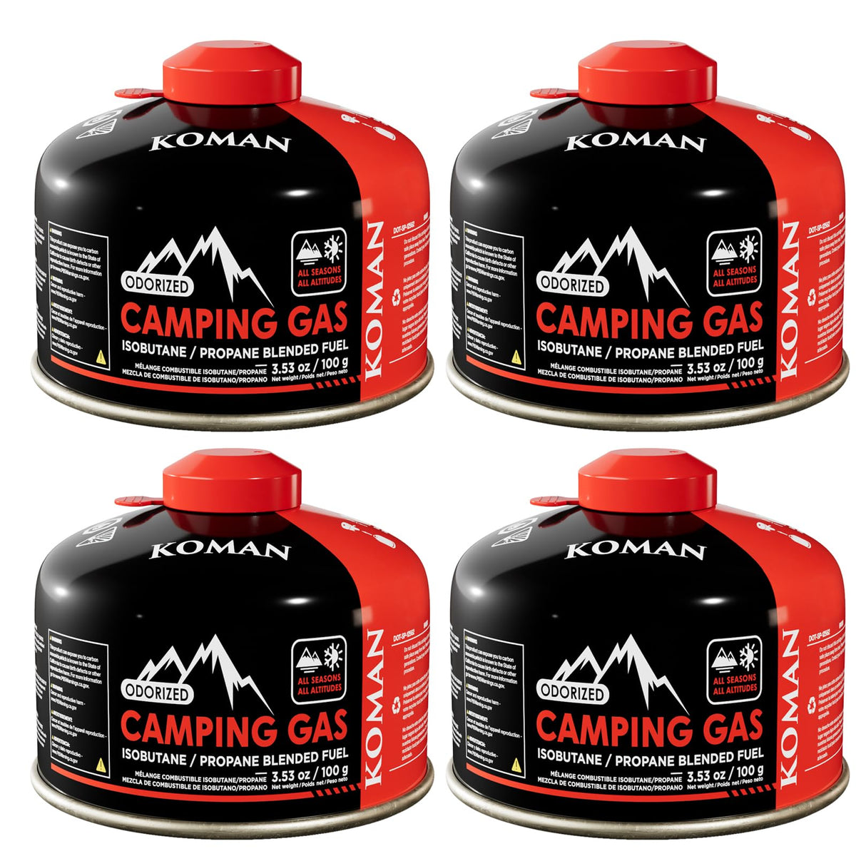 Isobutane Butane Propane Blend Camping Fuel Canister 4 Pack T503712