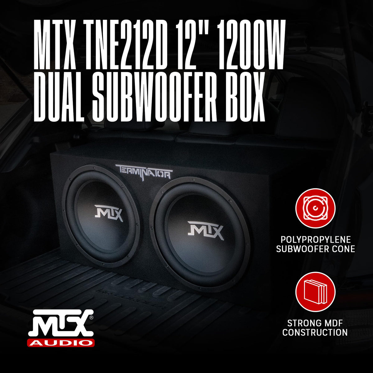 Dual 12" Subwoofers Loaded Enclosure Q9894