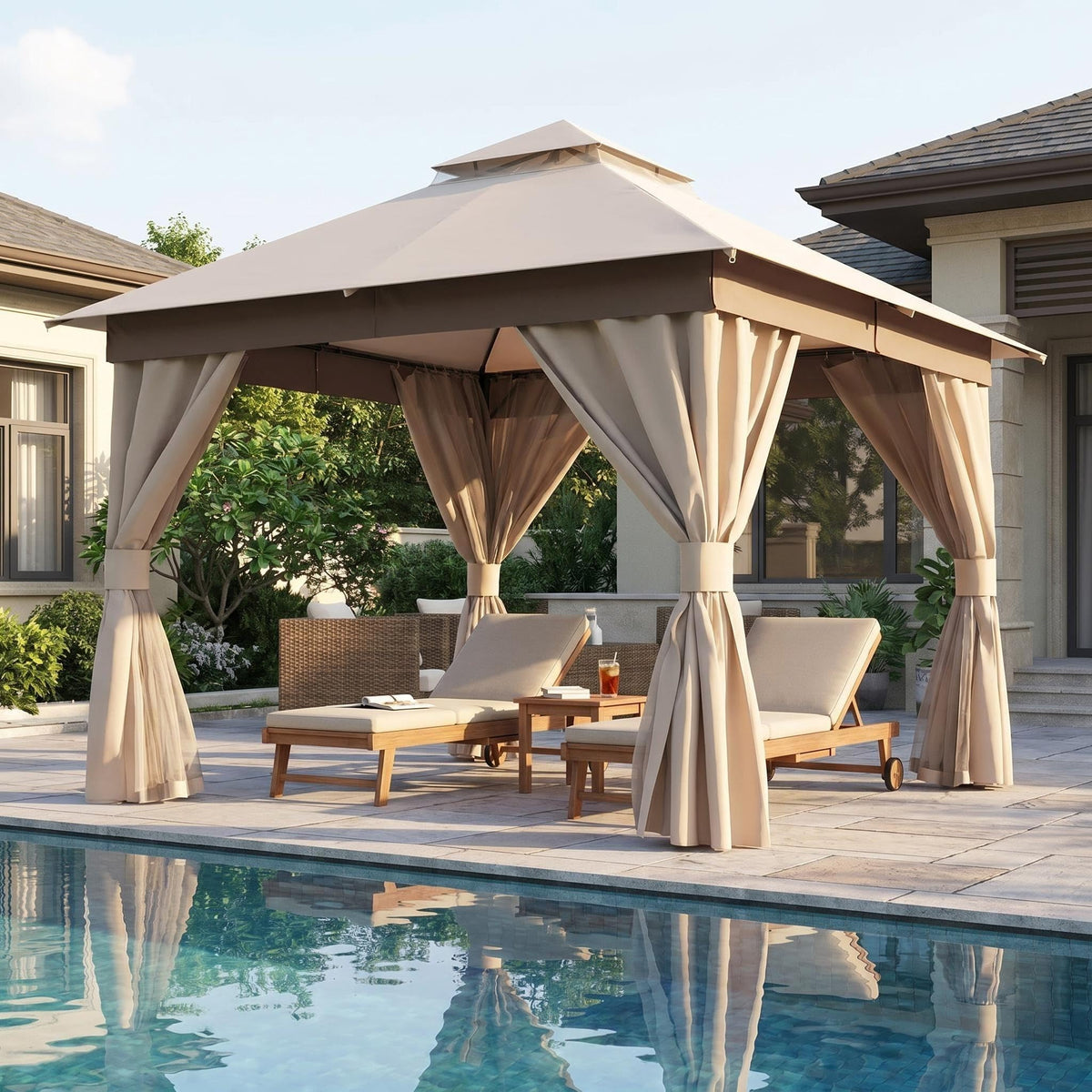 12x12 Metal Frame Gazebo Canopy Tent C2696