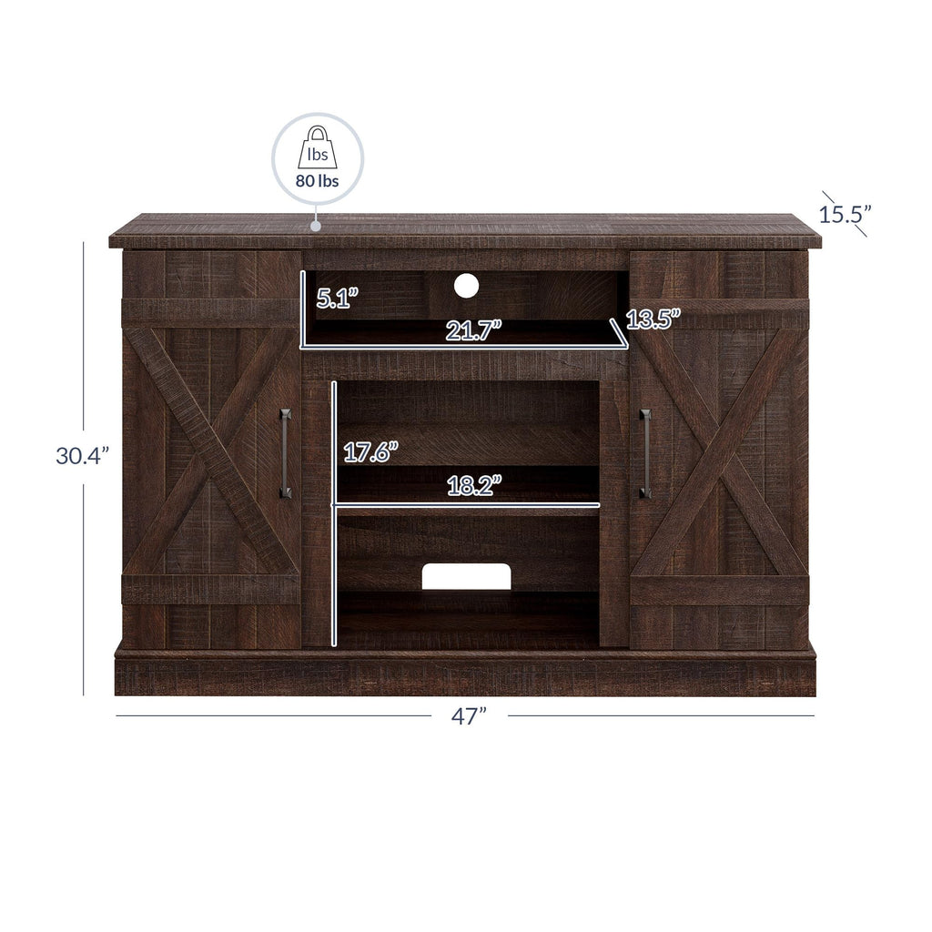 47" Espresso TV Stand & Media Entertainment Center A34905