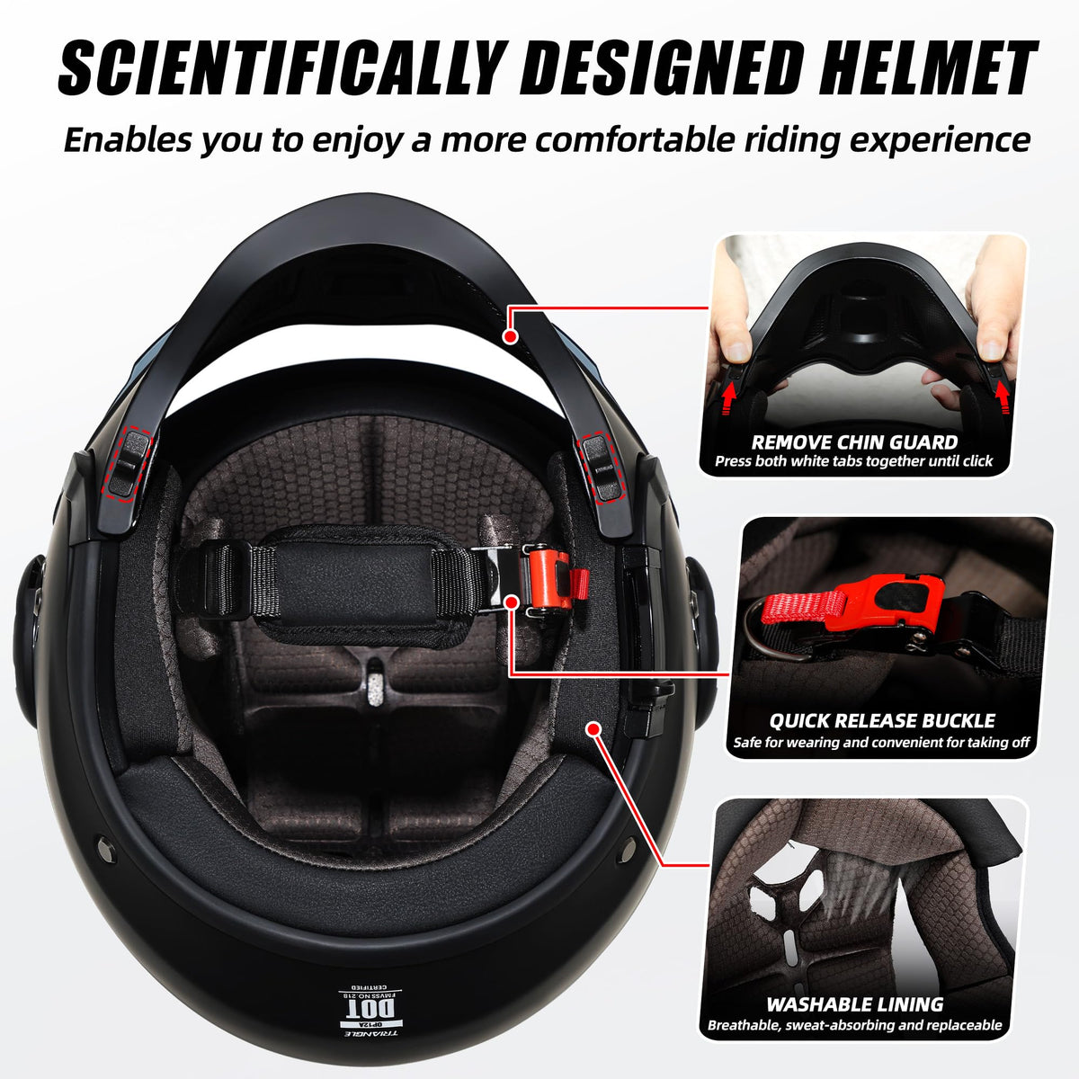 Full Face Motorcycle Helmet DOT Approved X669823