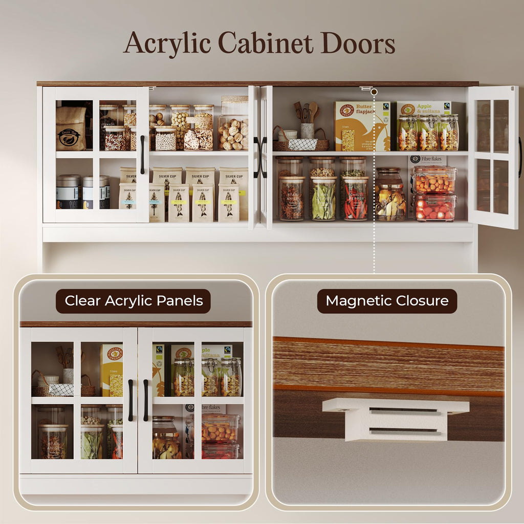 White Pantry Cabinet with Charging Station M54493