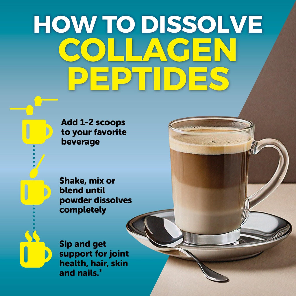 Collagen Peptides Powder - Grass-Fed Hydrolyzed Bovine, Type I & III - 19 g Protein, Unflavored - 1lb P6913