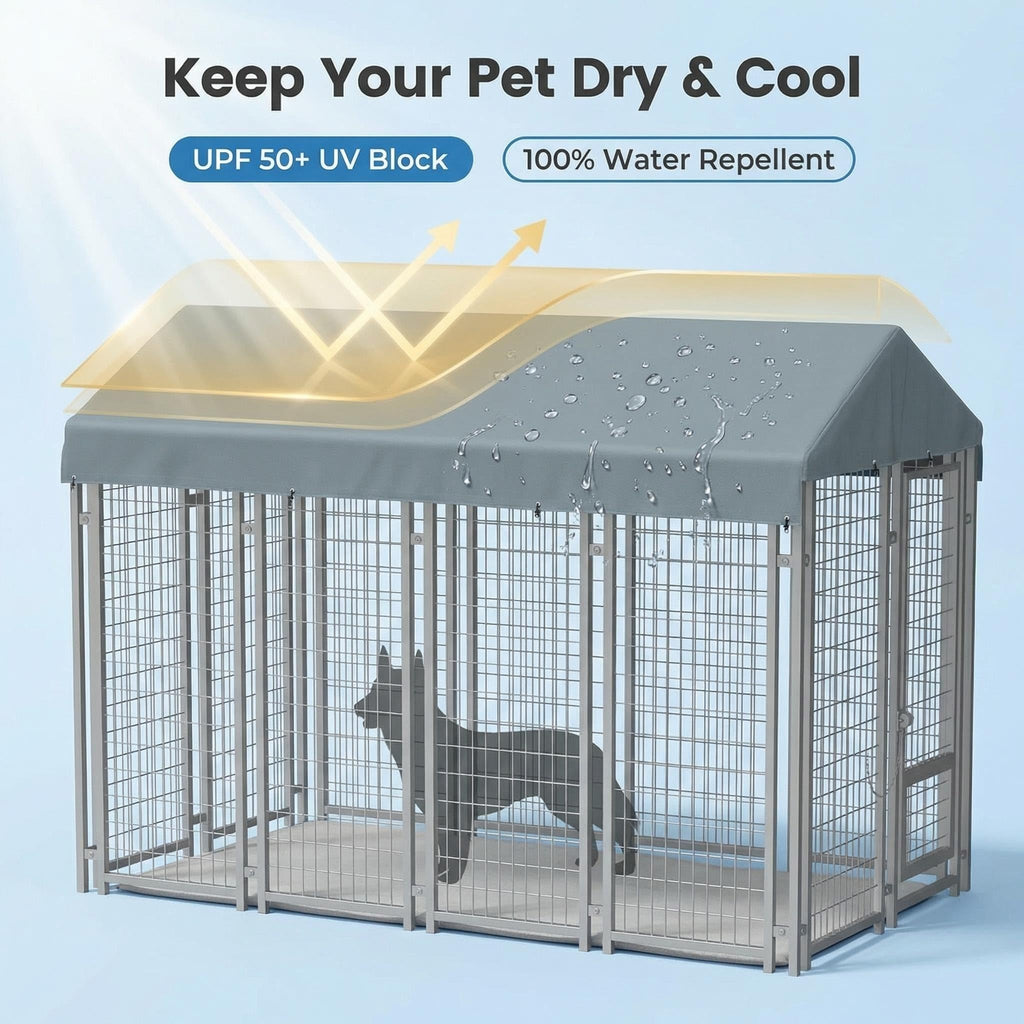 Gray Dog Kennel Cover 10' x 5' M2862