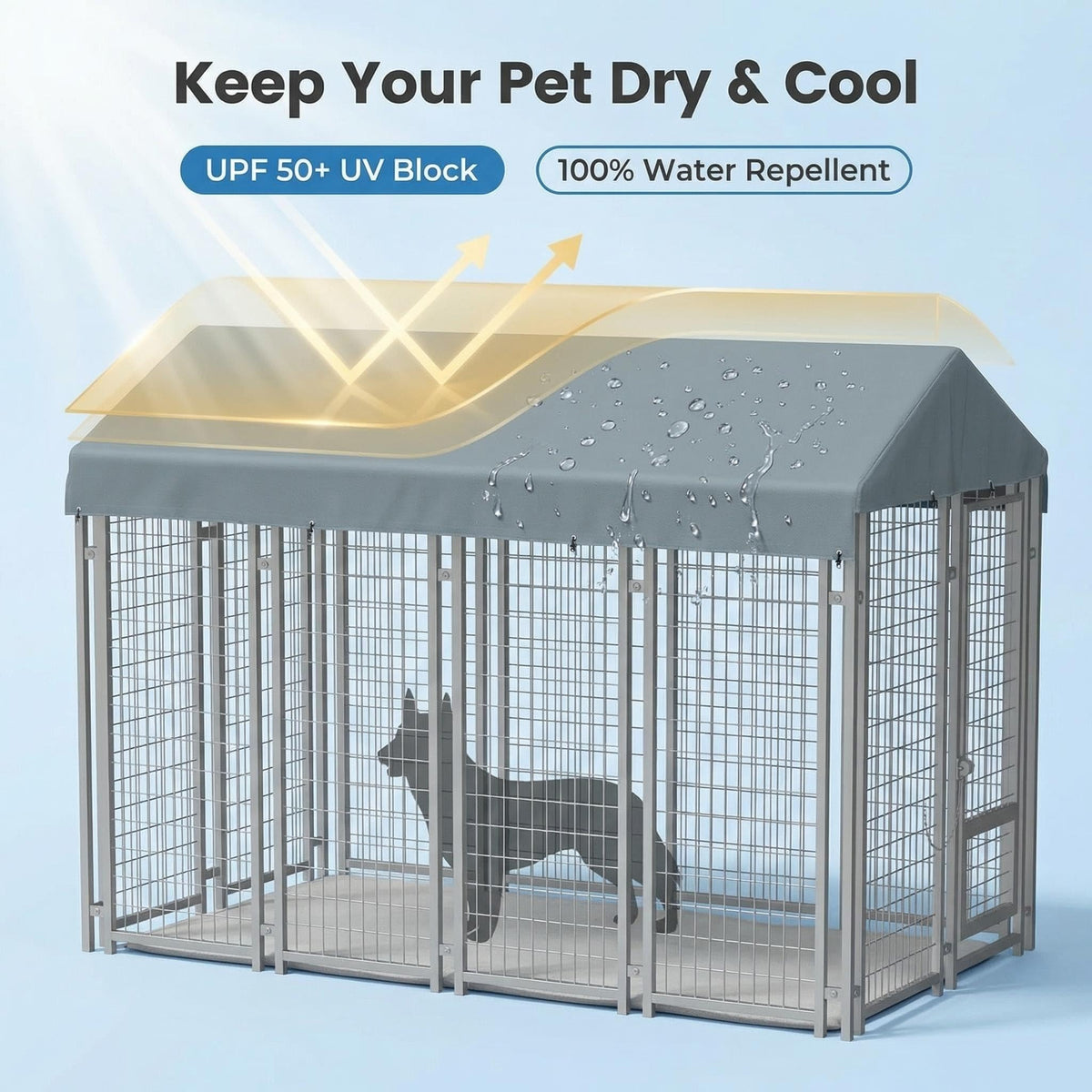 Gray Dog Kennel Cover 10' x 5' M2862