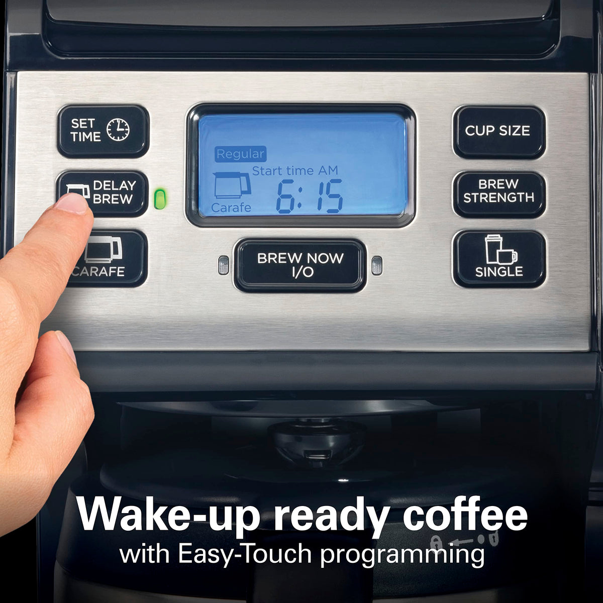 2-Way Coffee Maker with K-Cup Pods or Grounds, Black and Stainless E39147