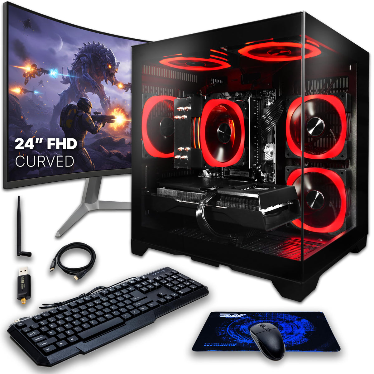Intel Core i5-12400F GeForce RTX 3050 16GB DDR4 512GB NVMe SSD Gaming PC S417