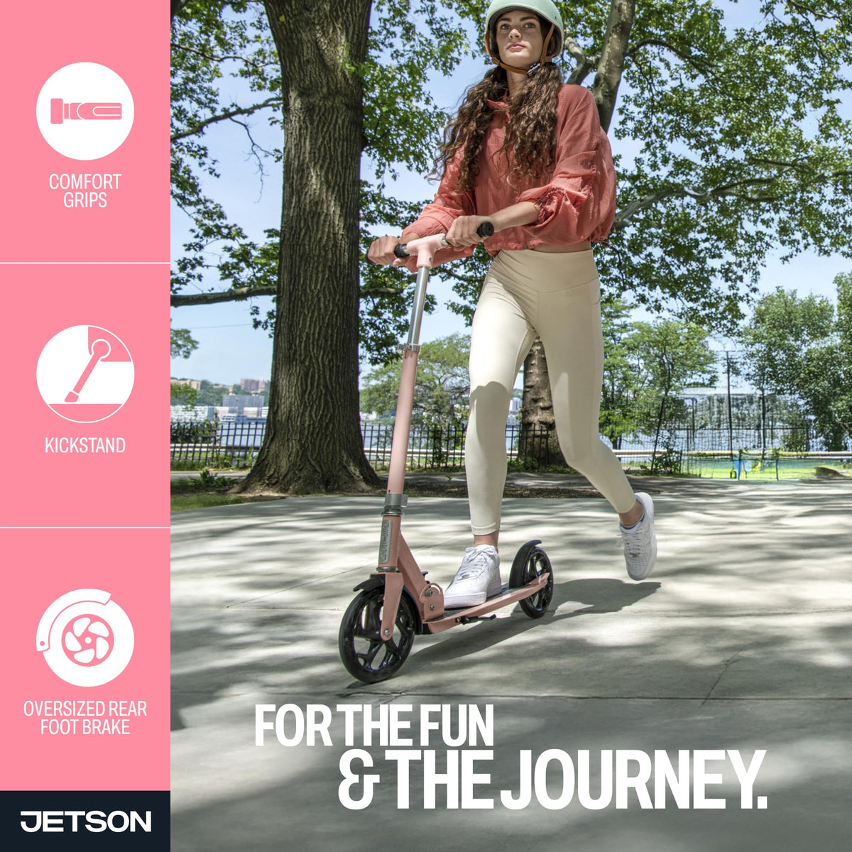 2-Wheel Kick Scooter with Wide Deck and Adjustable Handlebar W93750