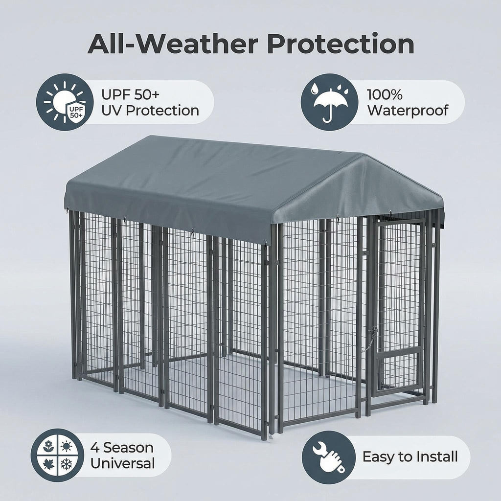 Gray Dog Kennel Cover 10' x 5' M2862